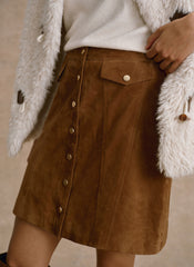 Tan Suede Mini Skirt