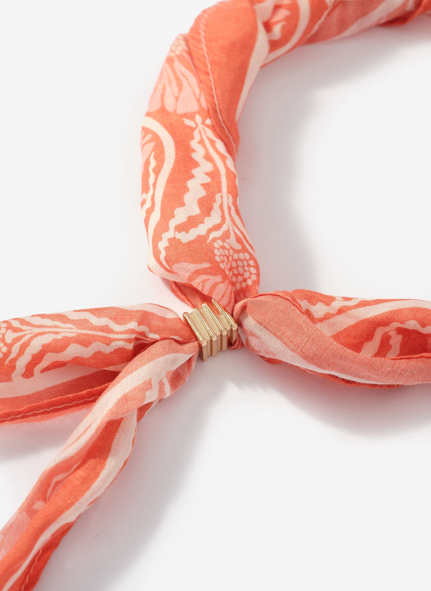 Tara Orange Print Skinny Scarf