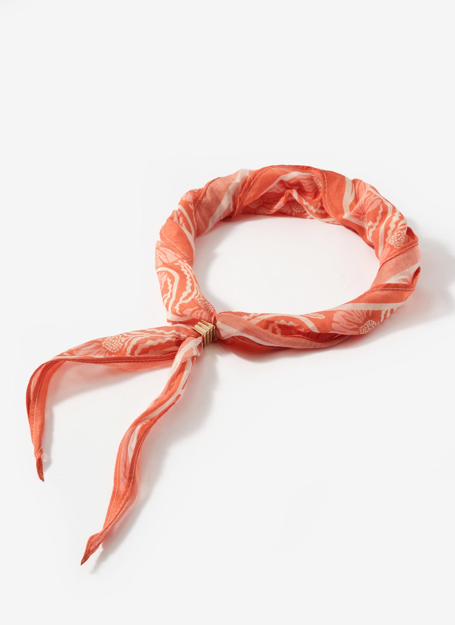 Tara Orange Print Skinny Scarf