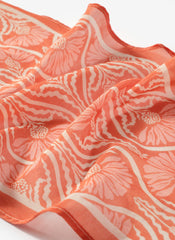 Tara Orange Print Skinny Scarf