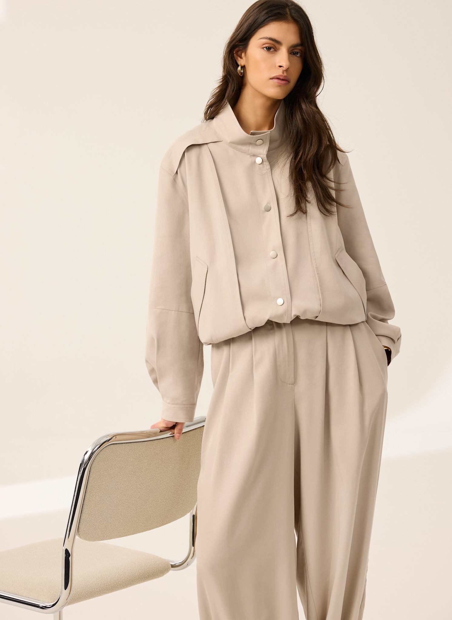 Neutral Bomber Jacket
