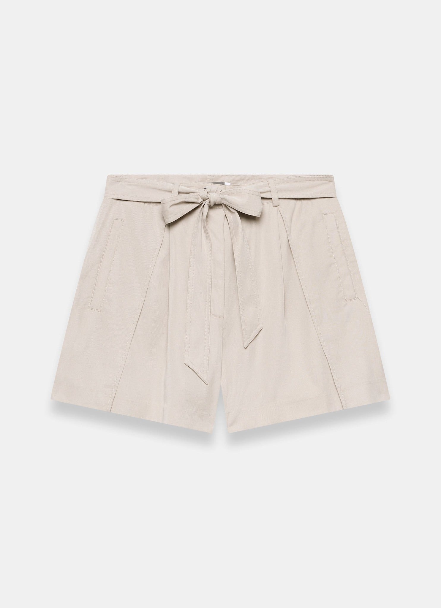 Neutral Tie Waist Shorts