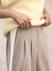 Neutral Side Stripe Wide Leg Trousers