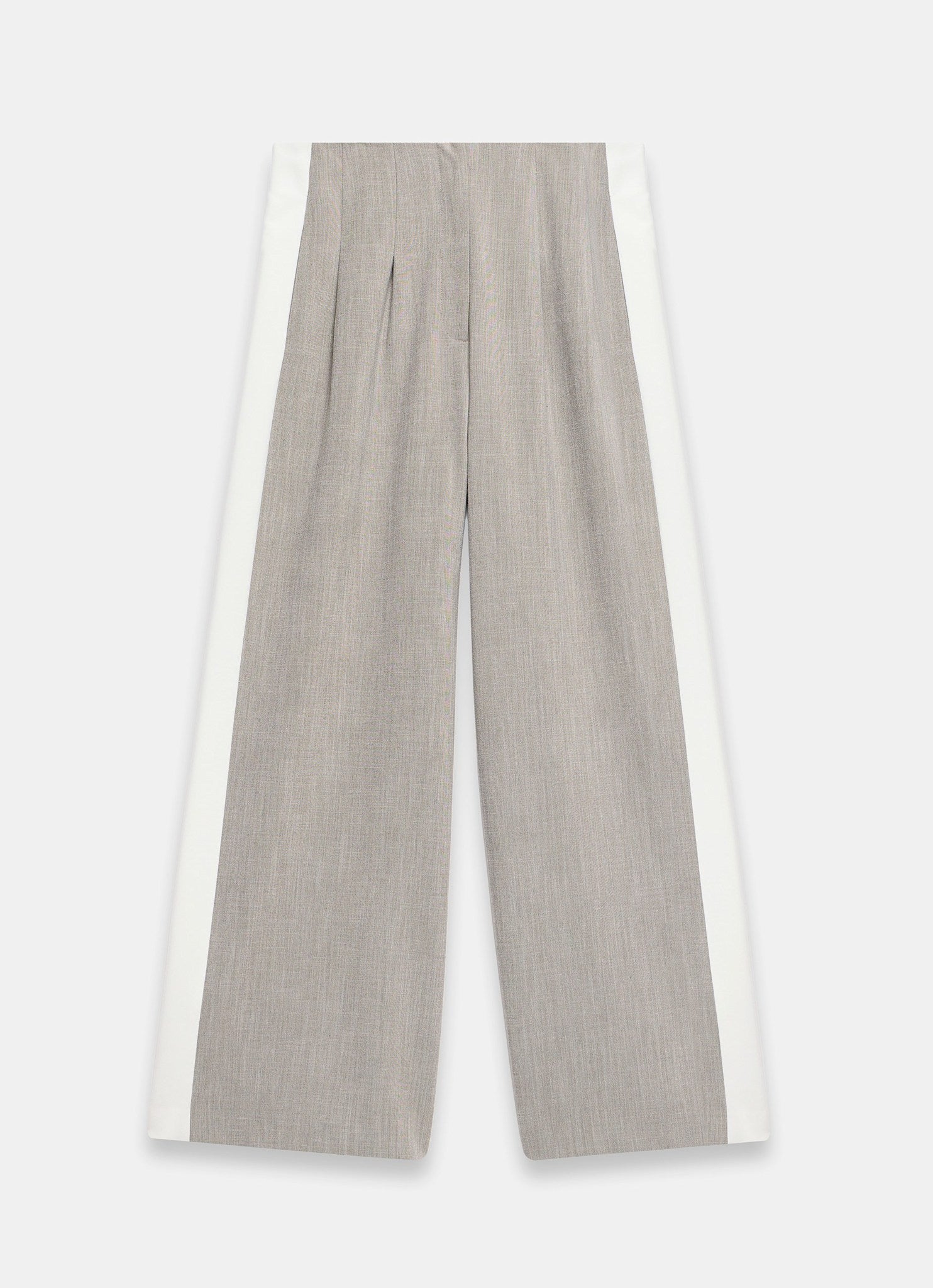 Neutral Side Stripe Wide Leg Trousers