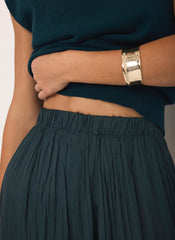 Teal Crinkle Maxi Skirt