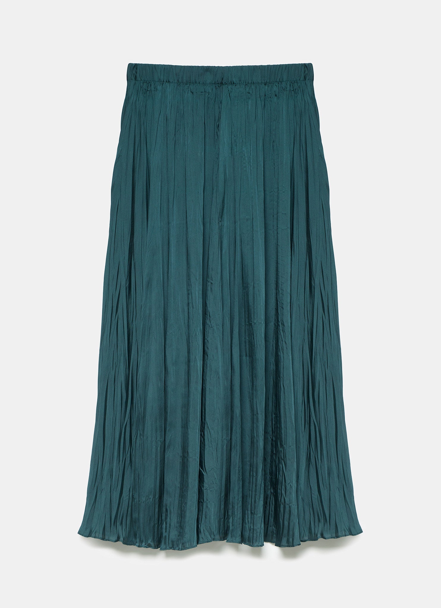 Teal Crinkle Maxi Skirt