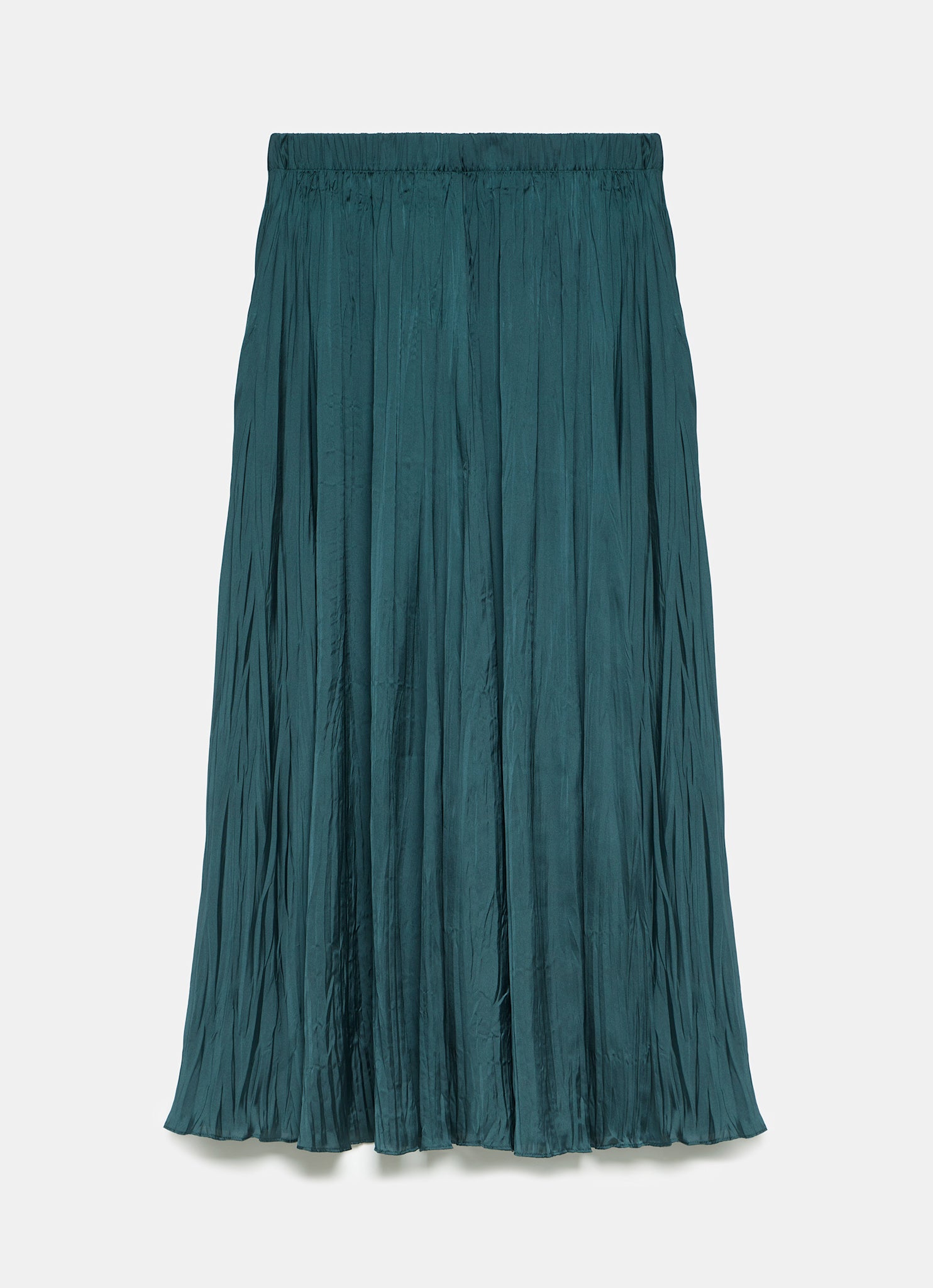 Teal Crinkle Maxi Skirt