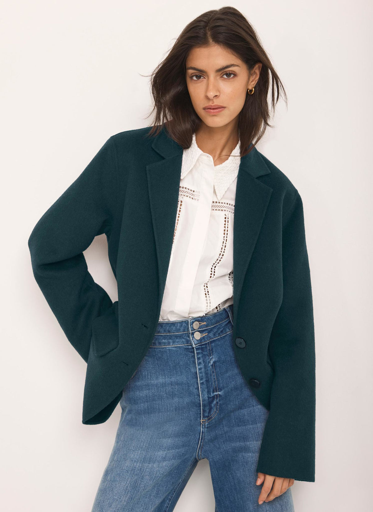 Teal Hand Finished  Blazer