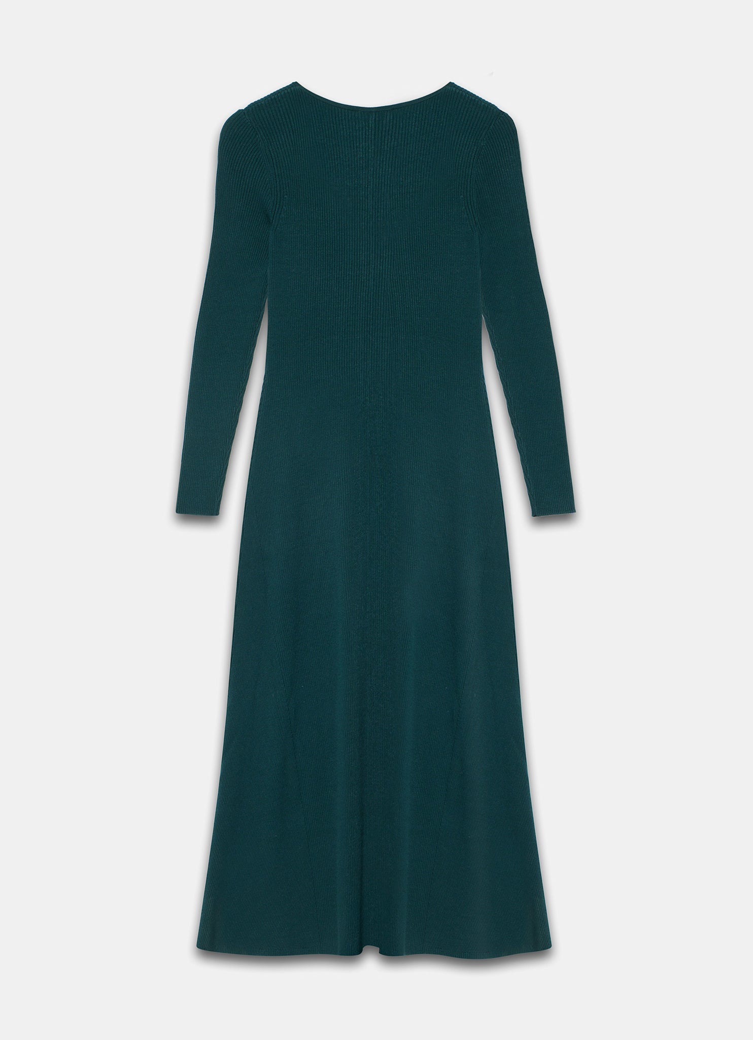 Teal Knit Zip Detail Maxi Dress