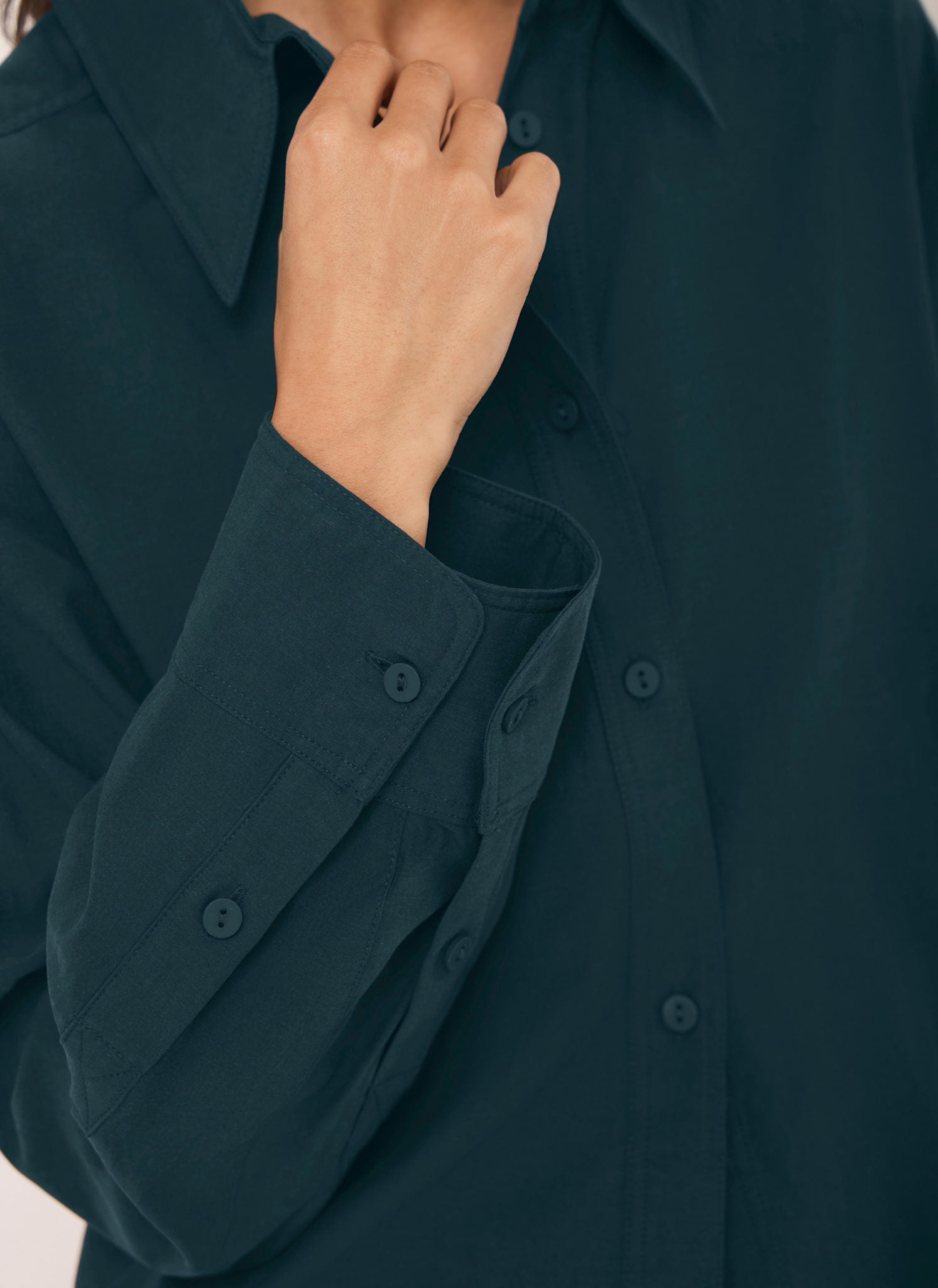Teal Oversized Long Sleeve Shirt