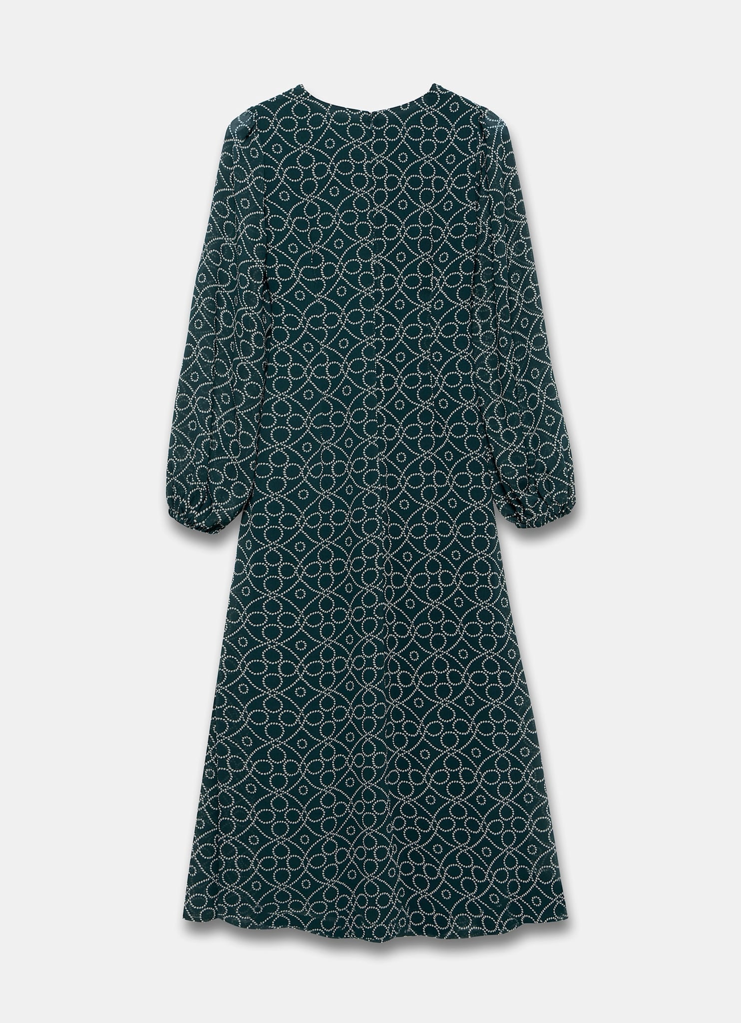 Teal Print Tie Maxi Dress
