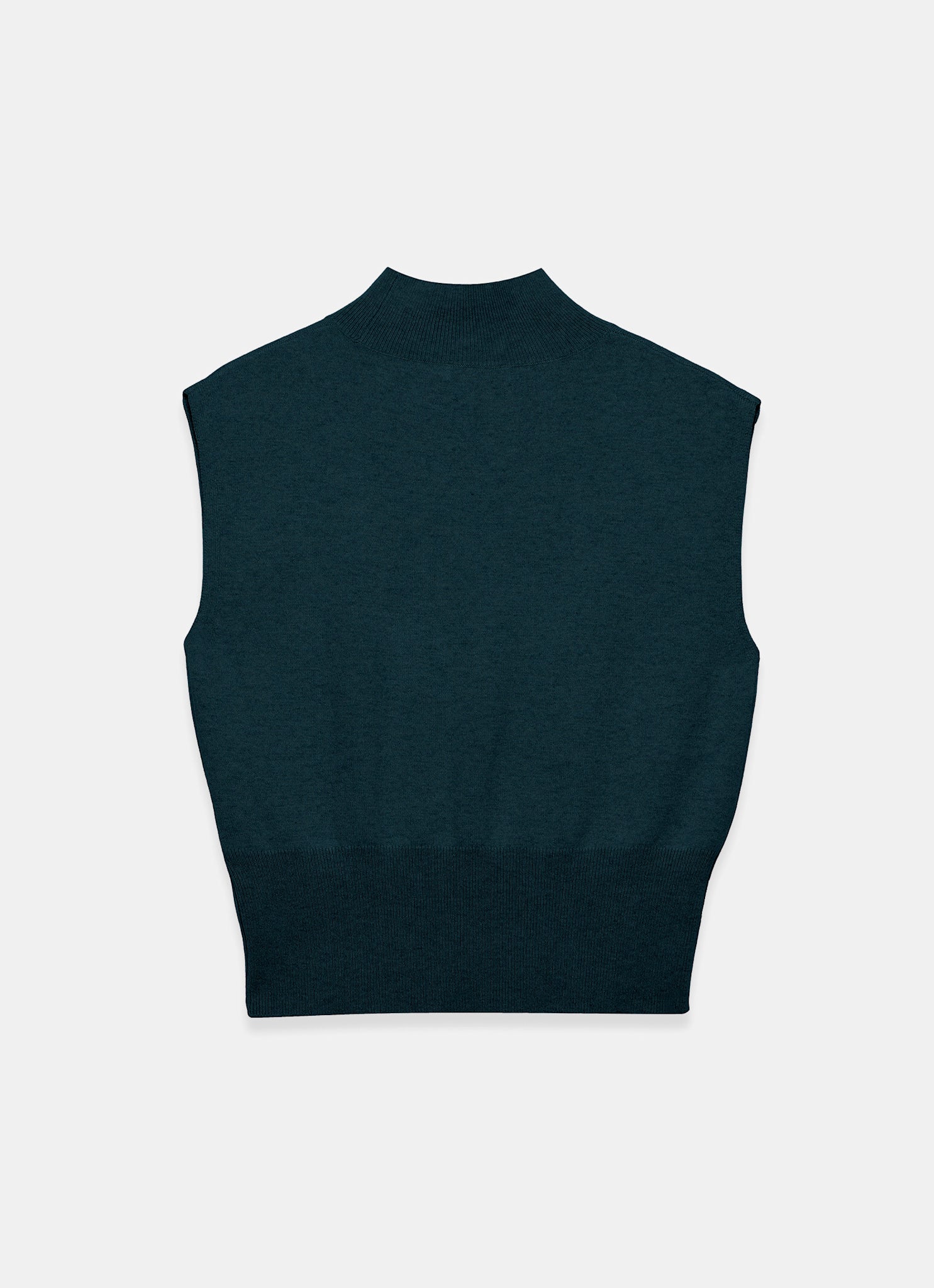Teal Wool Blend Sleeveless Knit Top