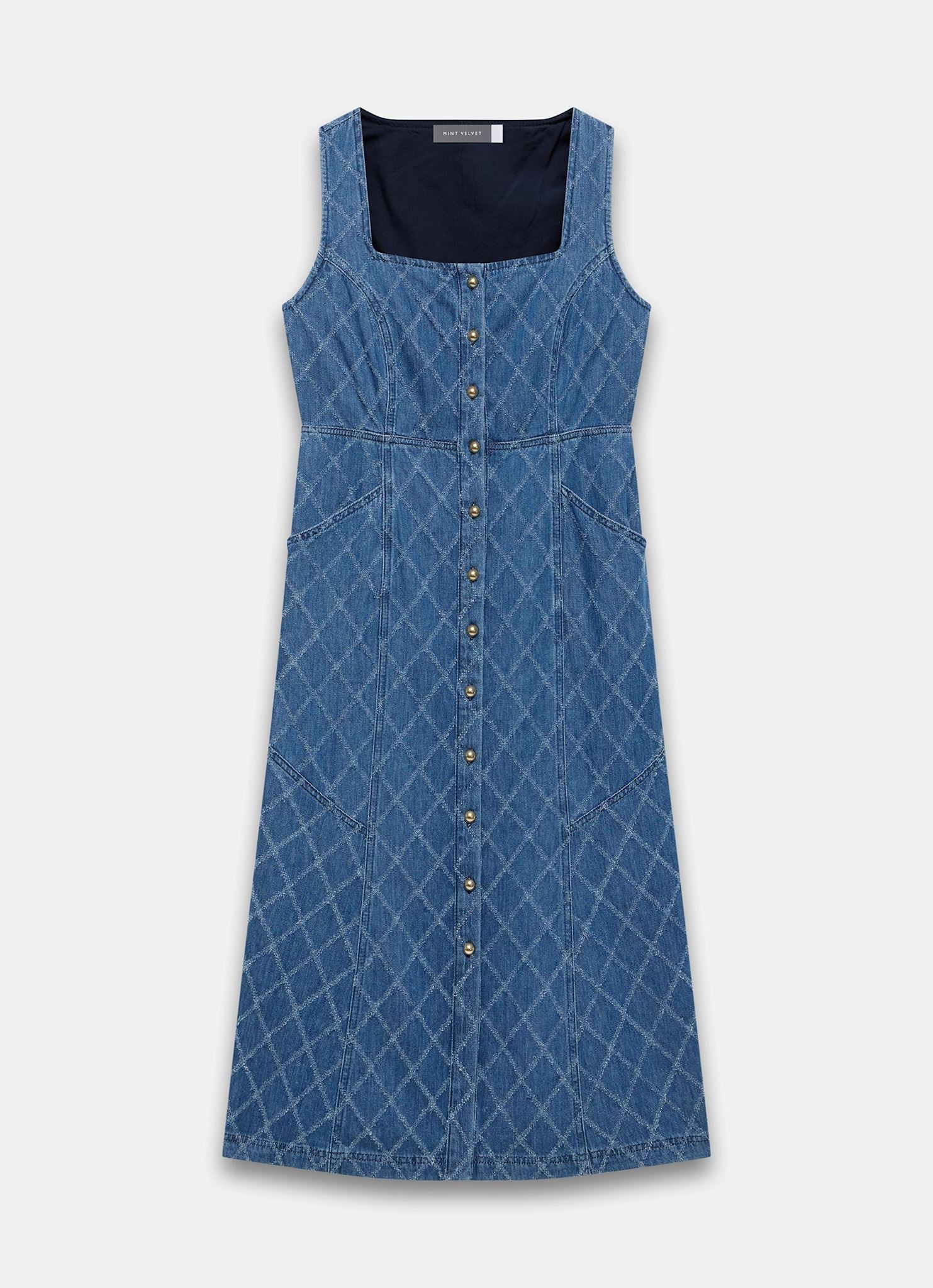 Indigo Denim Midi Dress