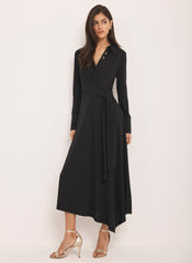 Black Tie Front Maxi Dress
