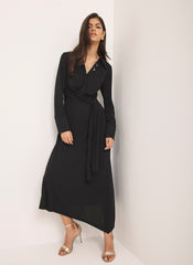 Black Tie Front Maxi Dress