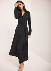 Black Tie Front Maxi Dress