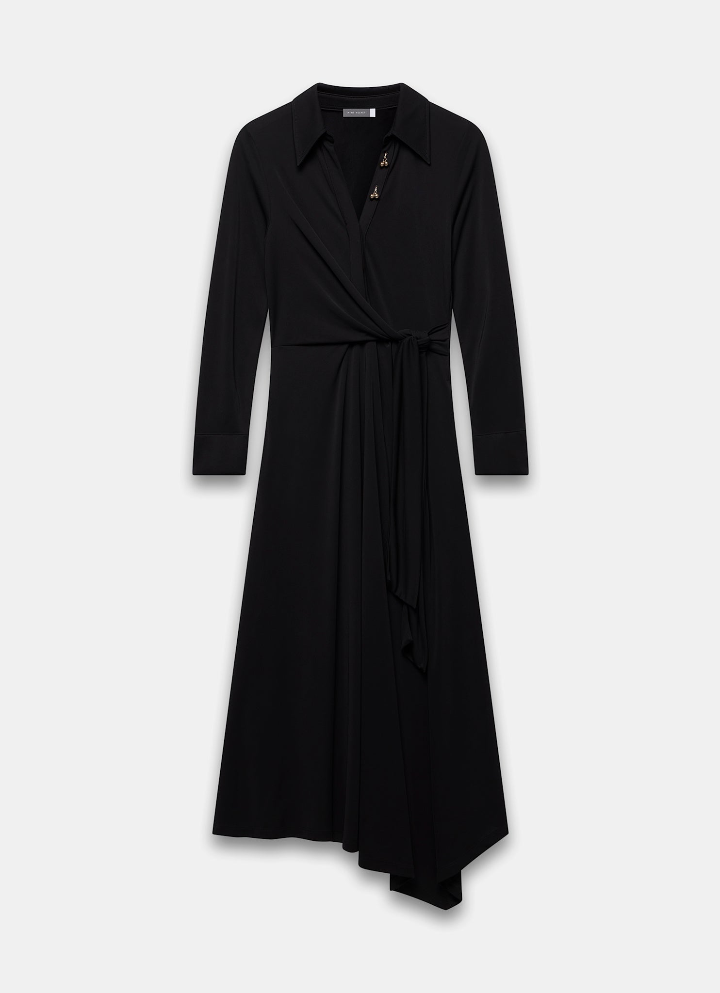 Black Tie Front Maxi Dress