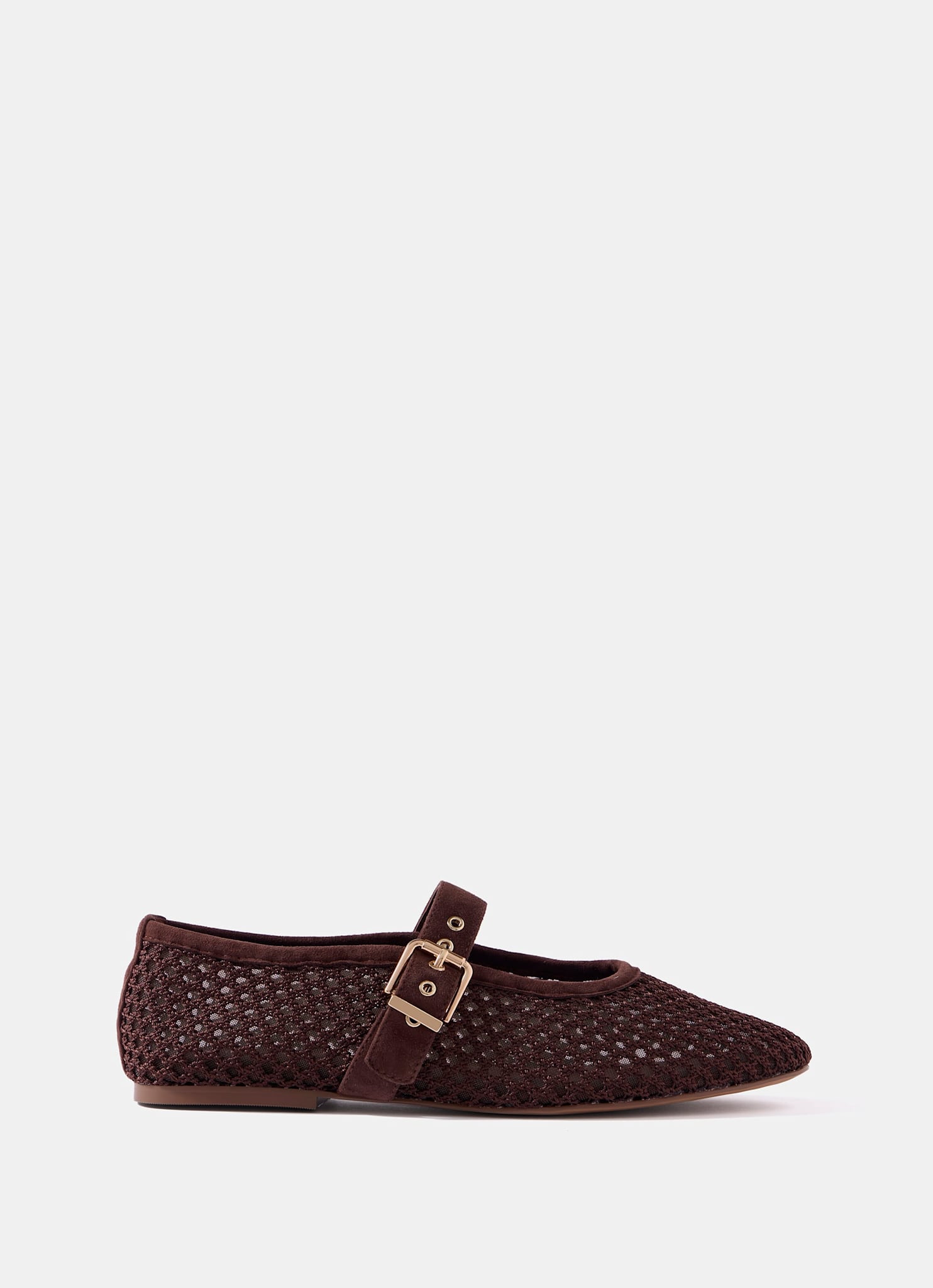 Trixie Brown Mesh Ballet Flat Pumps