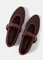 Trixie Brown Mesh Ballet Flat Pumps