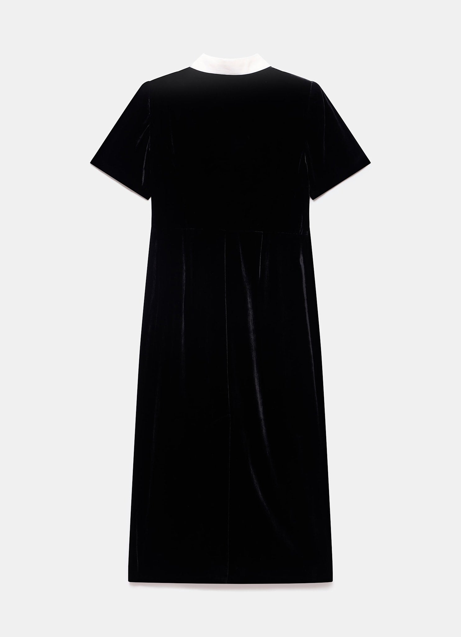 Black Velvet Shirt Midi Dress