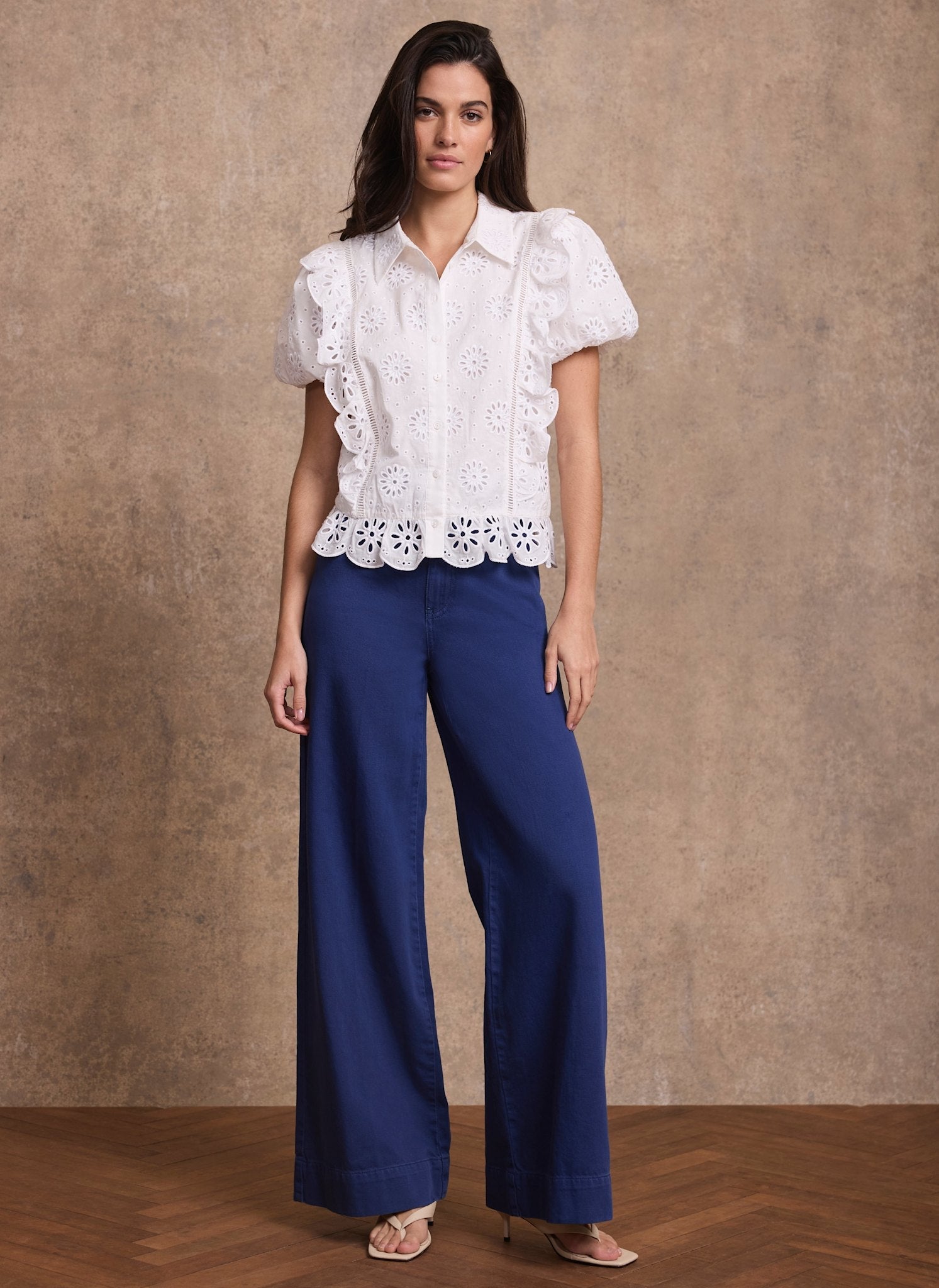 Blue Washed Refined Wide Jeans