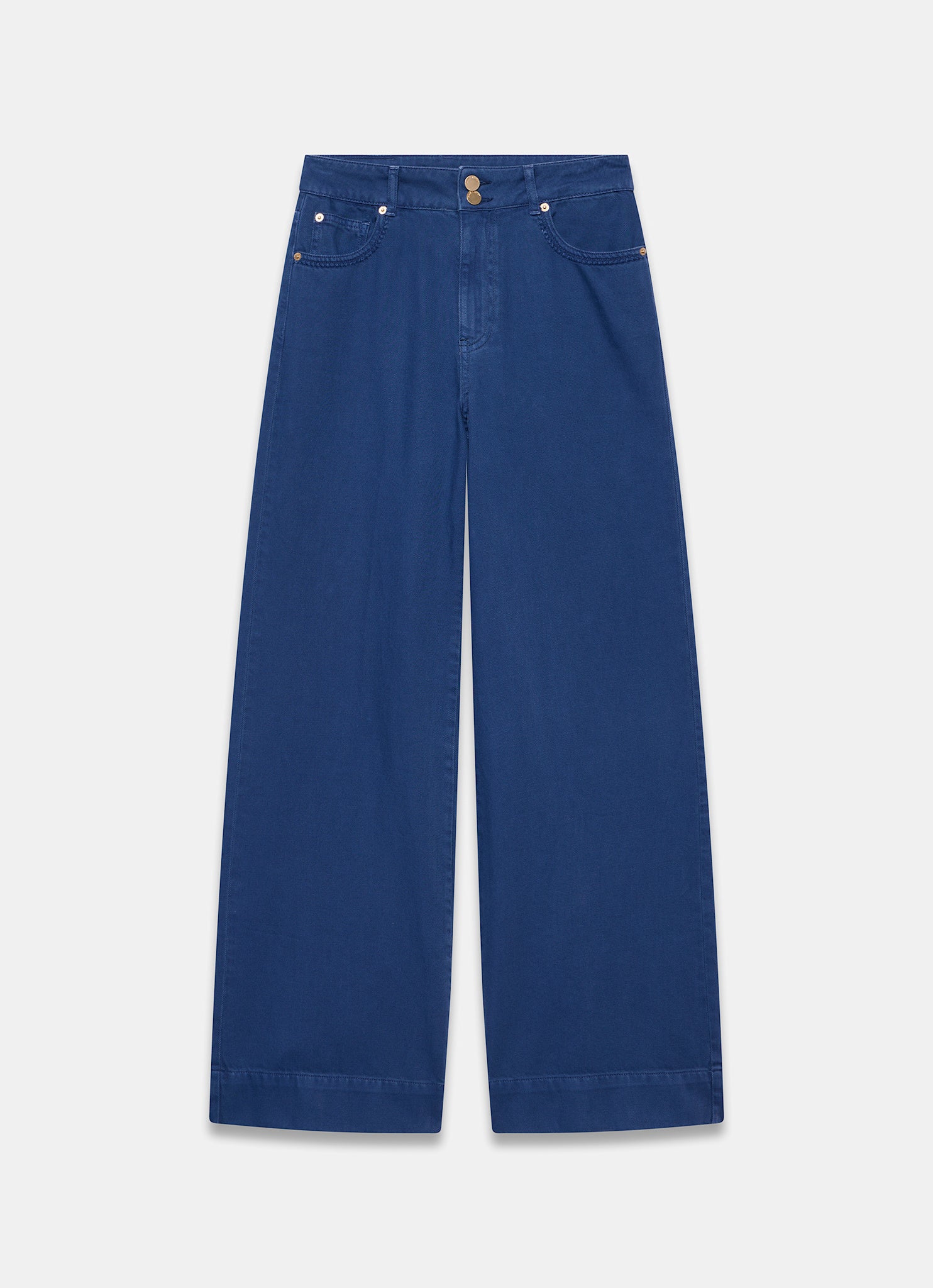 Blue Washed Refined Wide Jeans