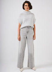 Washed Grey Wide Jeans