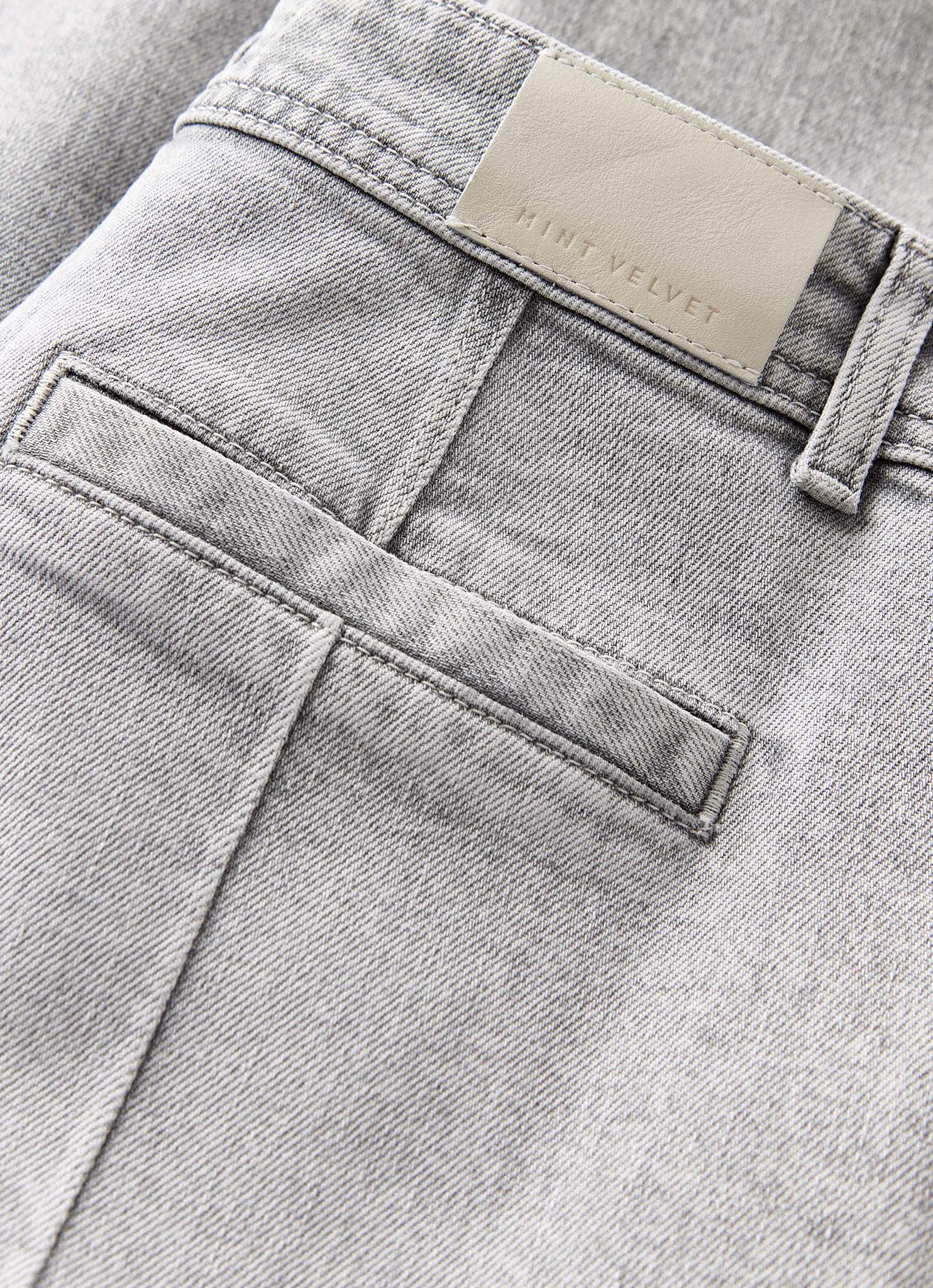 Washed Grey Wide Jeans