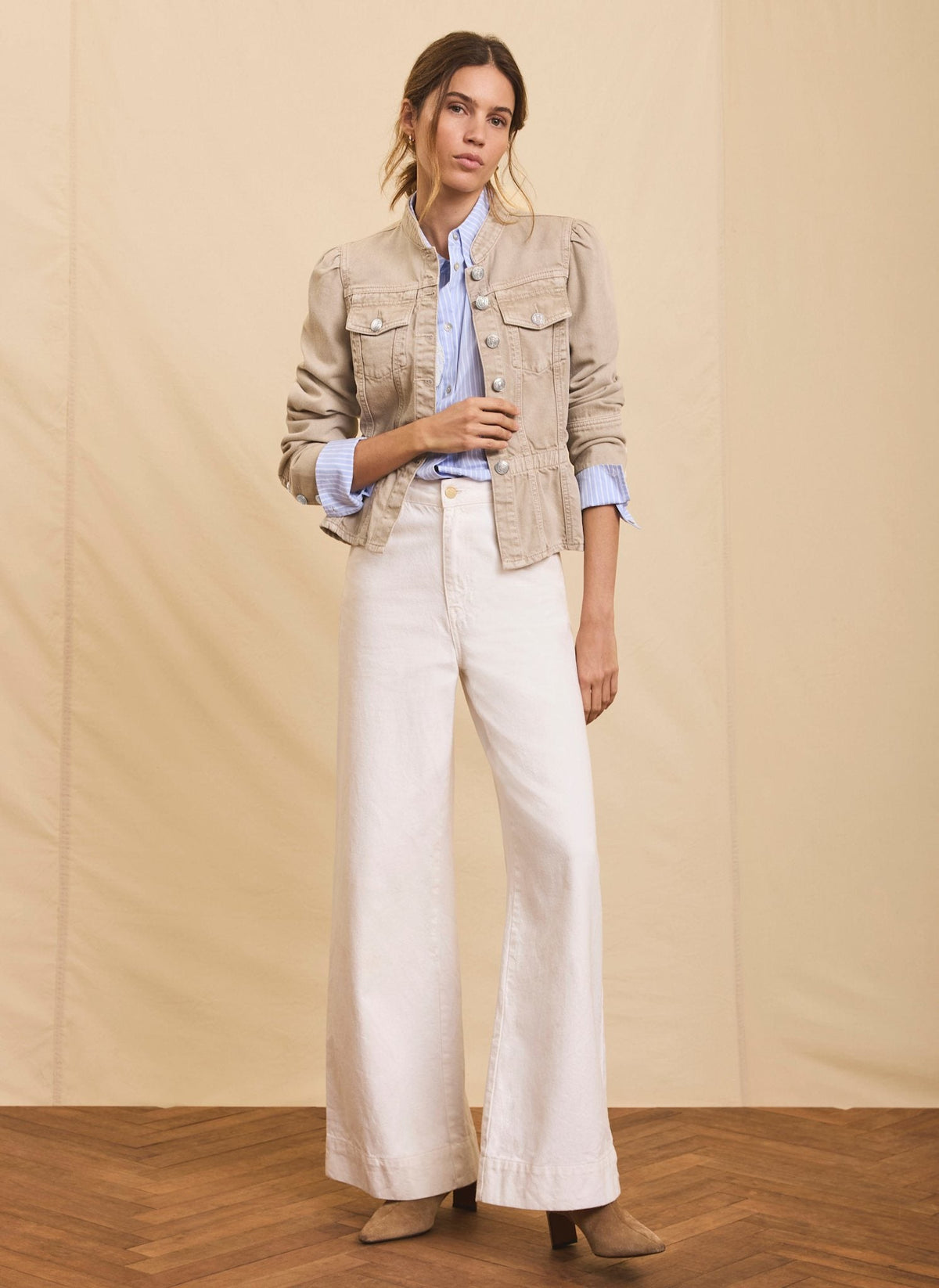 Neutral Military Peplum Jacket