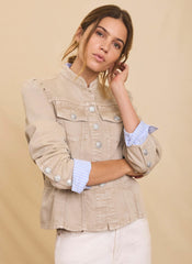 Neutral Military Peplum Jacket