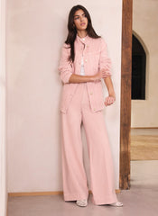 Washed Pink Wide Jeans
