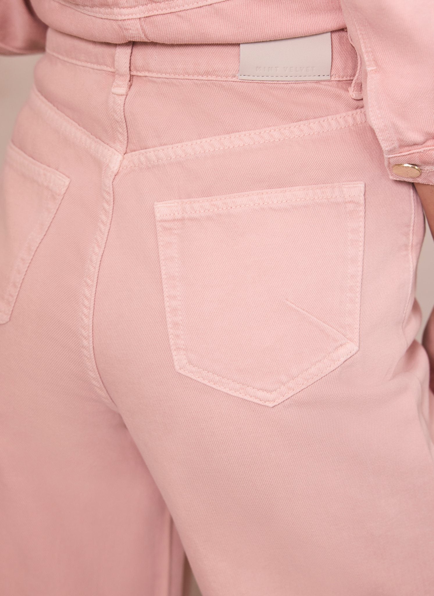 Washed Pink Wide Jeans