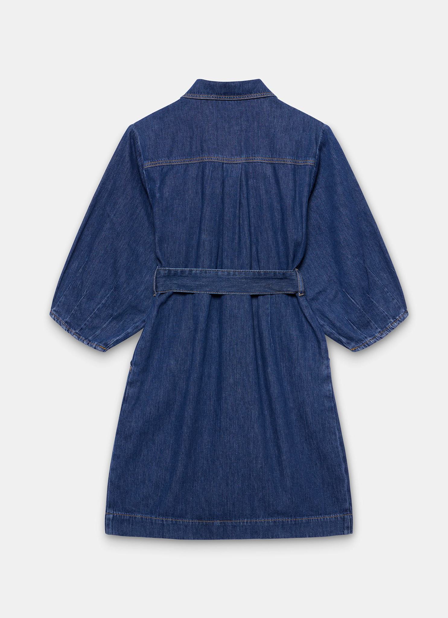 Mid Indigo Denim Mini Shirt Dress