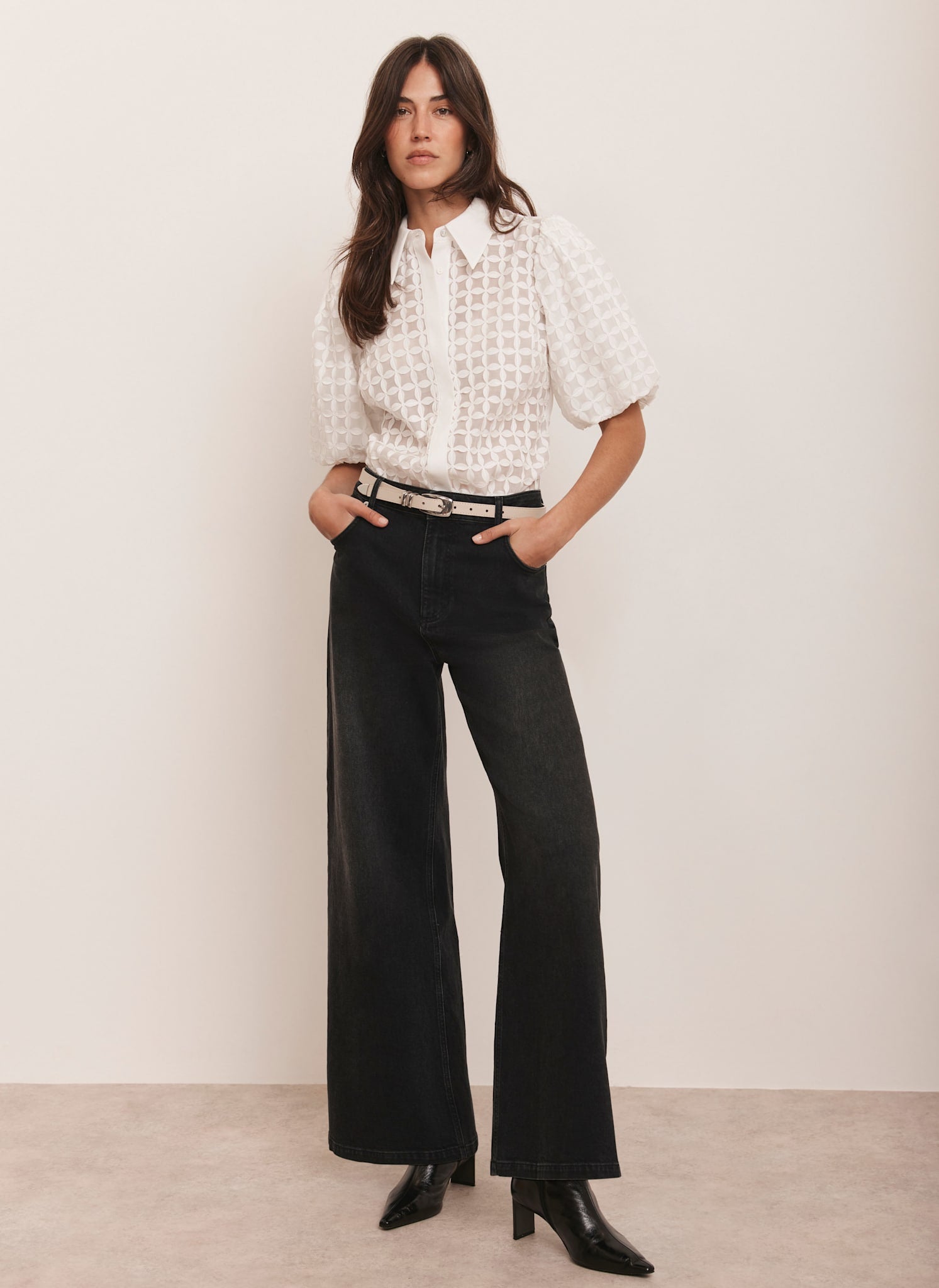 White Petal Detail Shirt