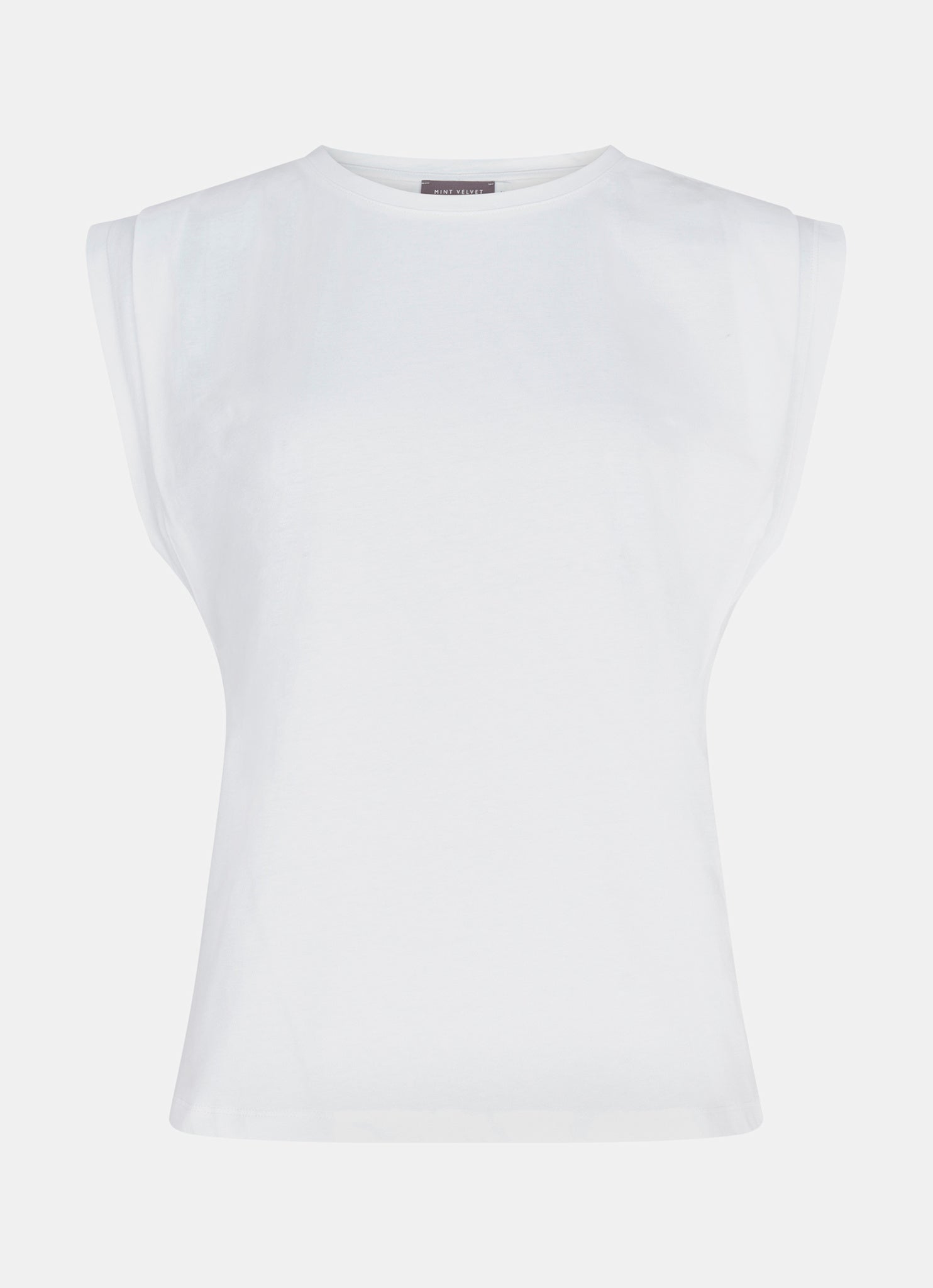 White Cotton Extended Shoulder T-Shirt