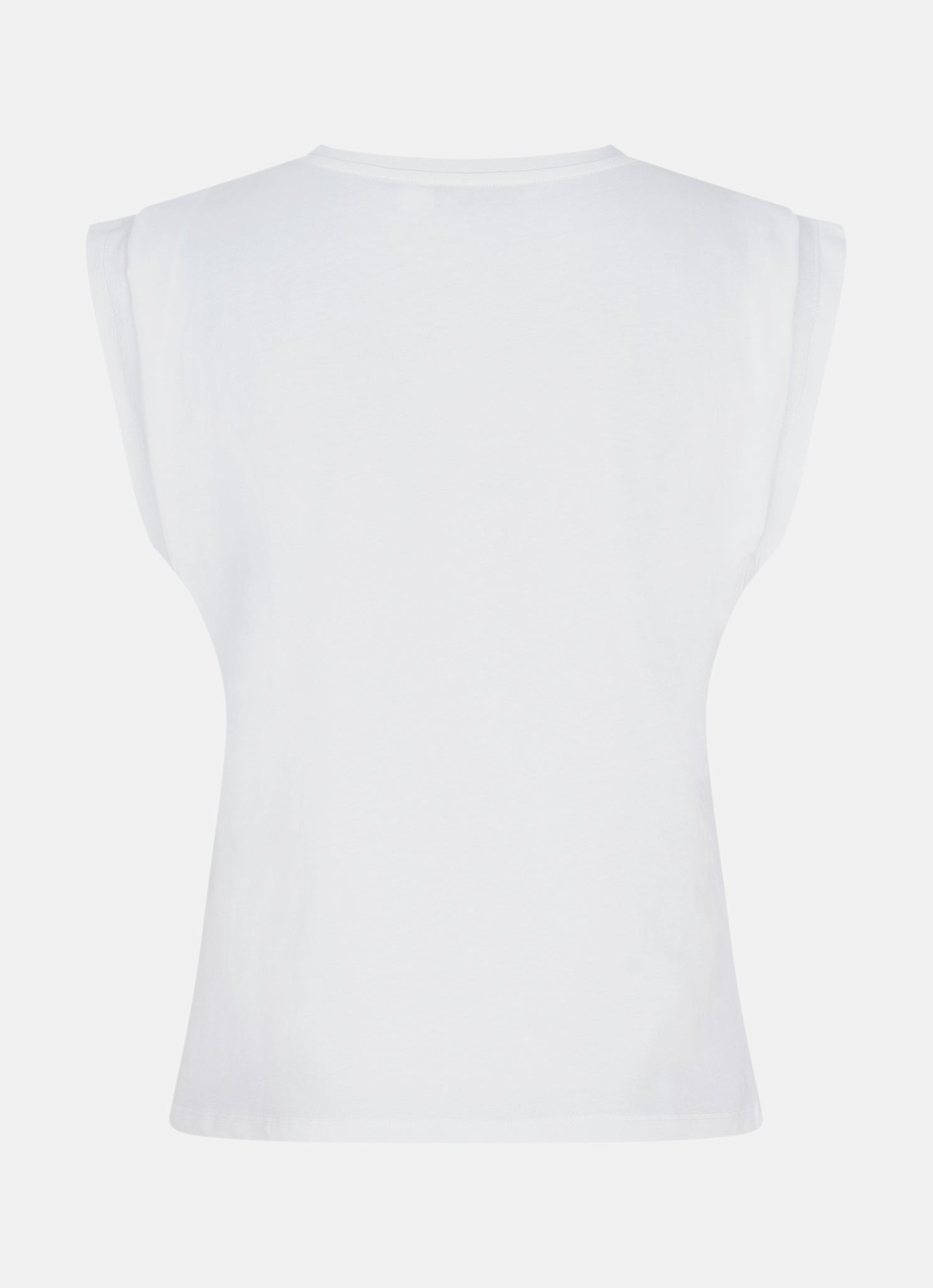 White Cotton Extended Shoulder T-Shirt