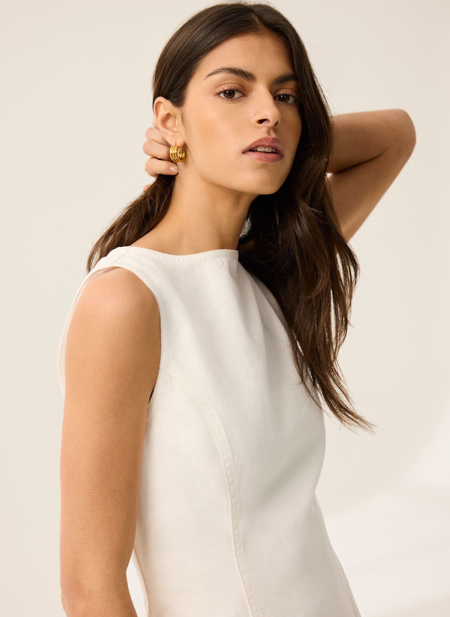White Denim Mini Dress