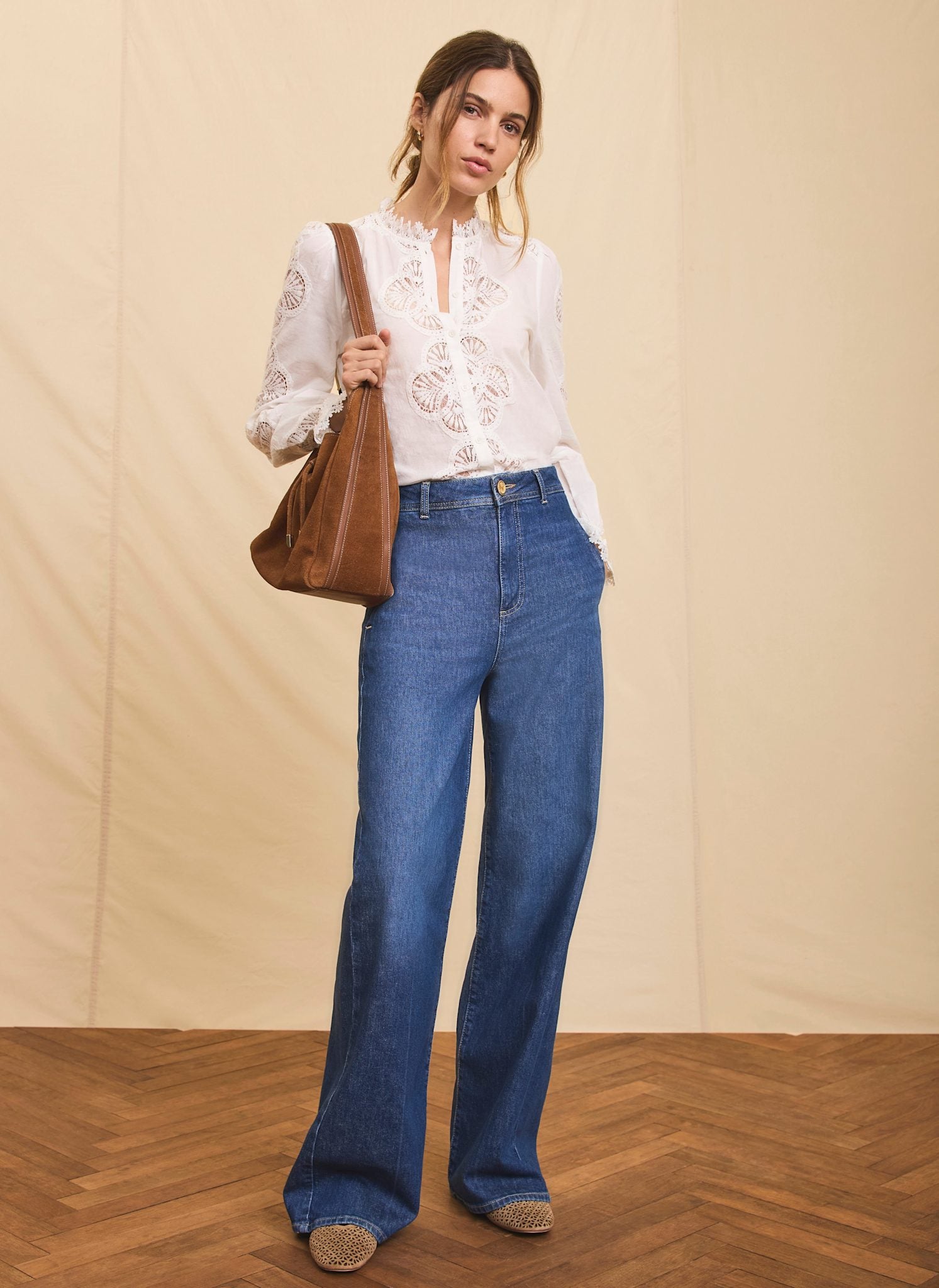 White Cotton Embroidered Blouse