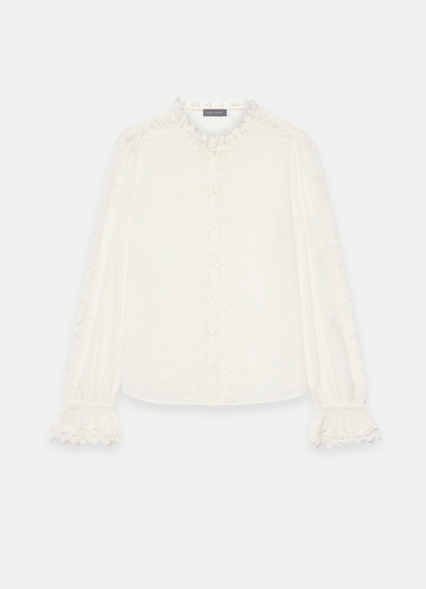 White Cotton Embroidered Blouse