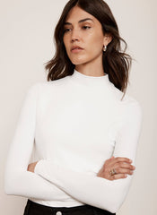 White High Neck Layering Top