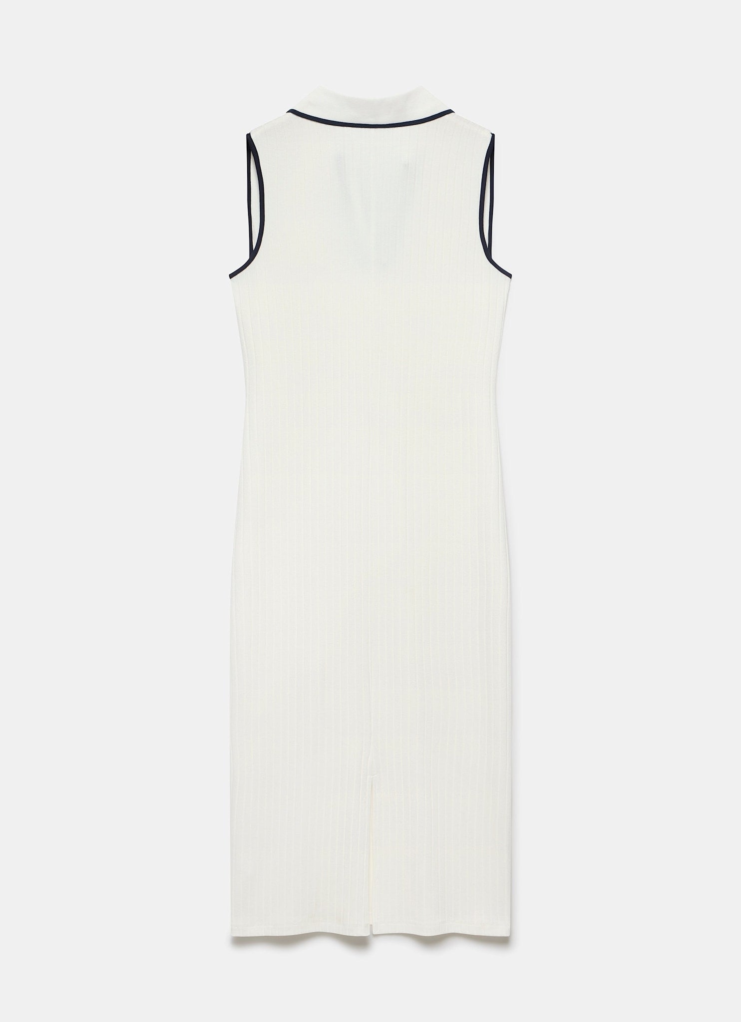 White Jersey Sleeveless Polo Midi Dress