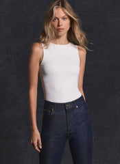 White Layering High Neck Vest