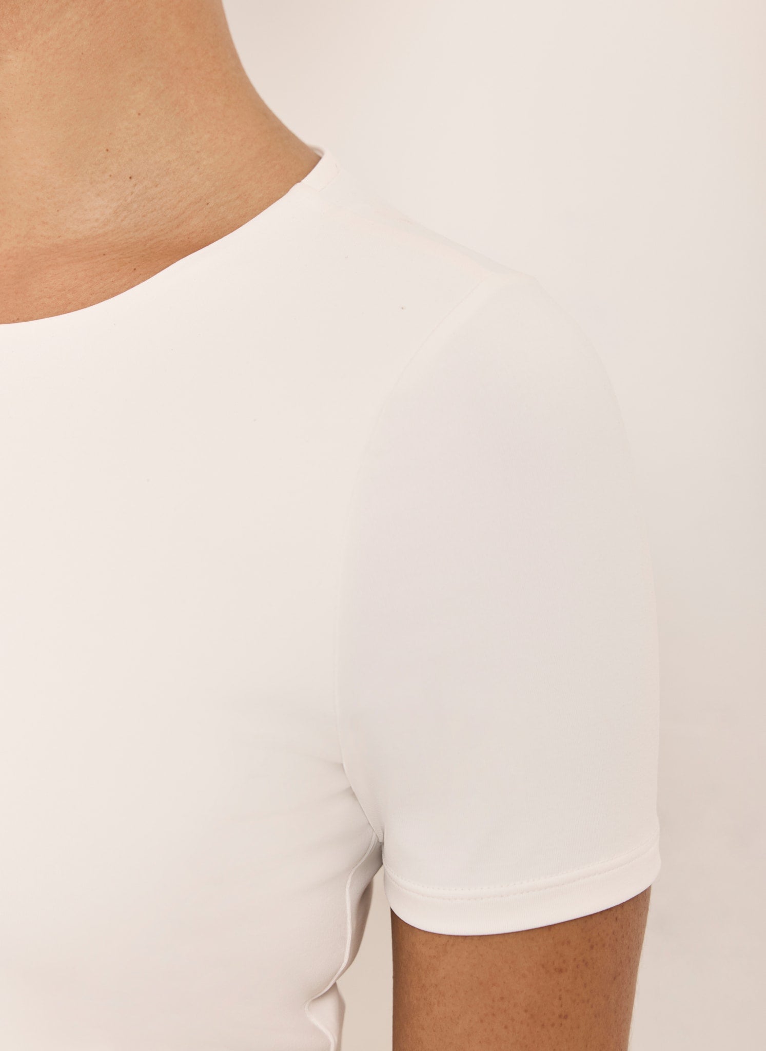 White Layering Short Sleeve Top