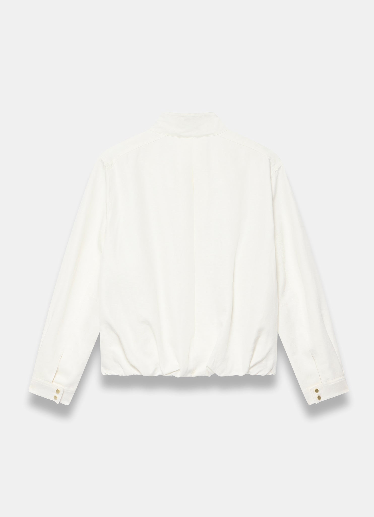 White Linen Blend Bomber Jacket