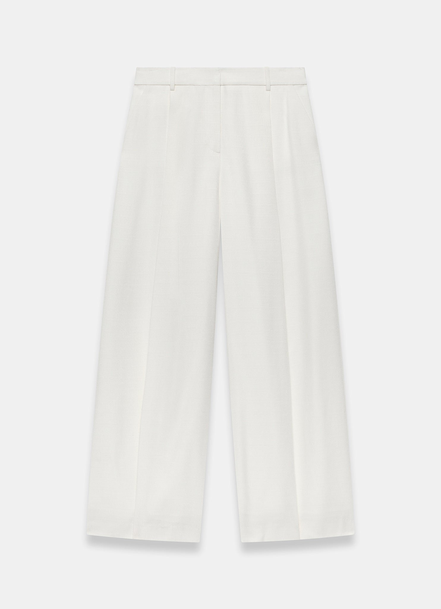 Cream Tailored Wide Leg Trousers
