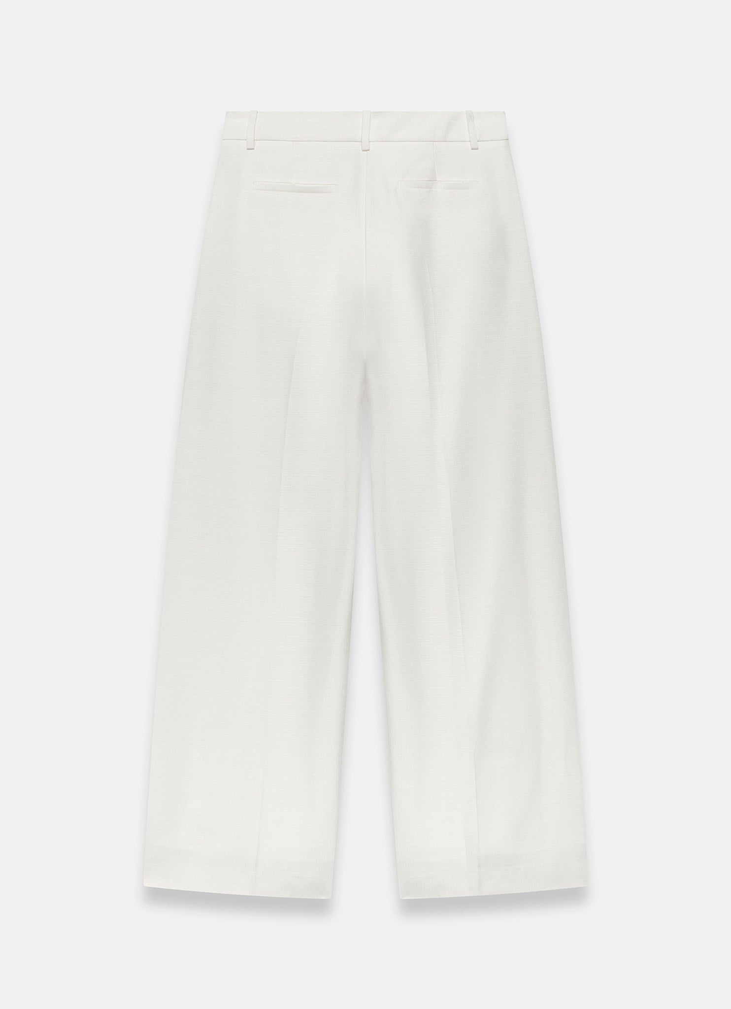 Cream Tailored Wide Leg Trousers