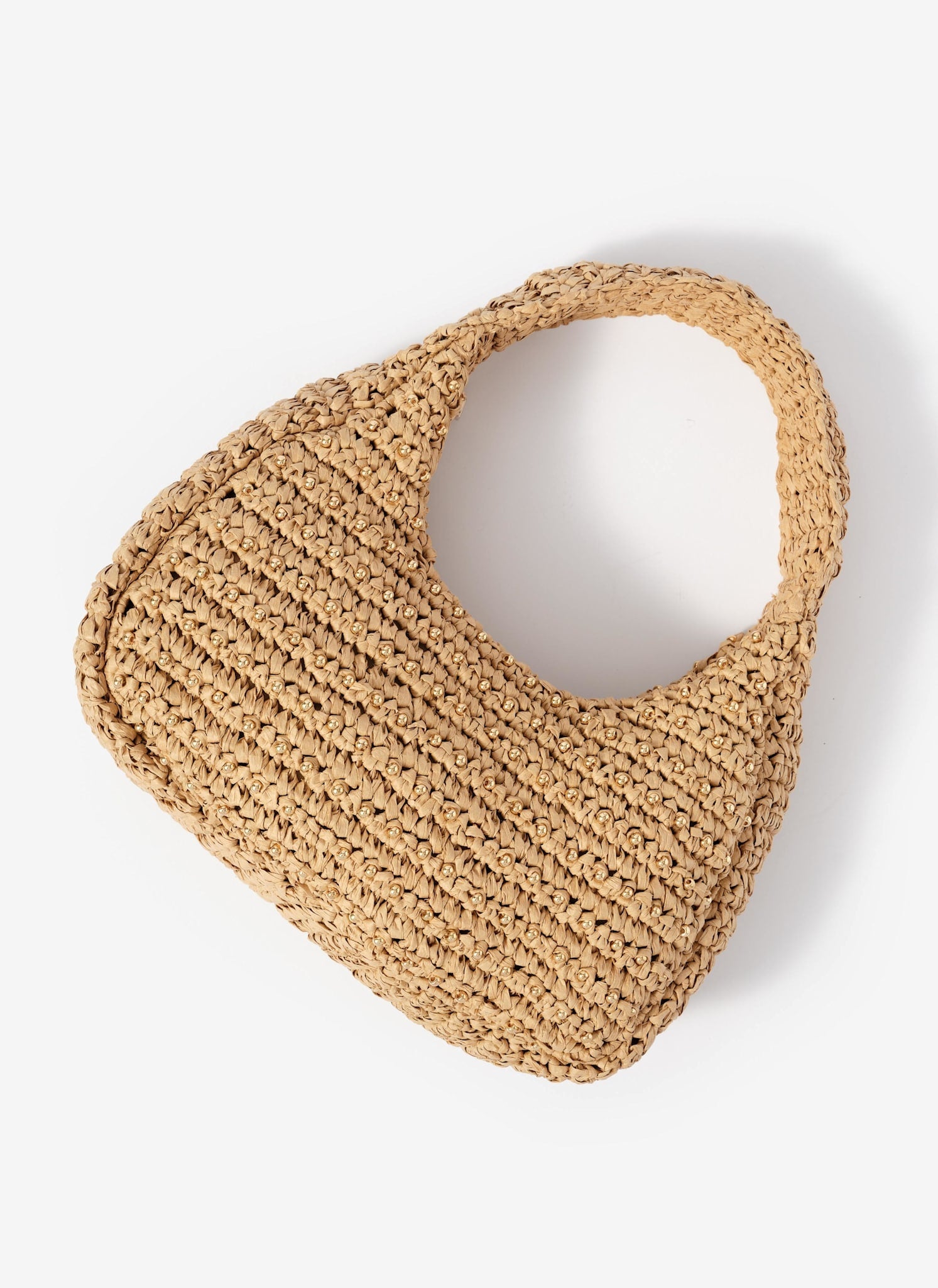 Winnie Neutral Woven Beaded Bag