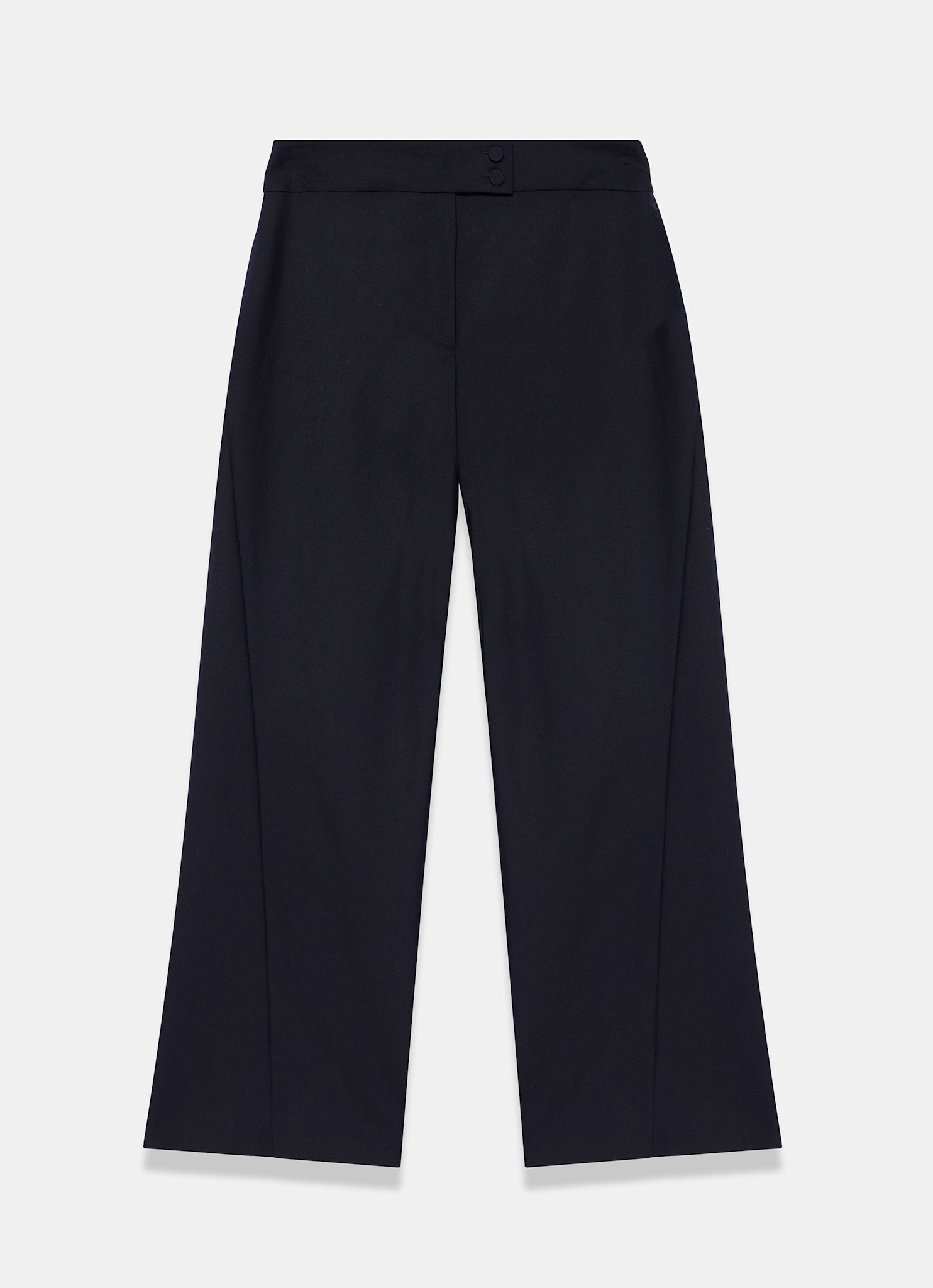 Navy Tailored Wide Leg Trousers