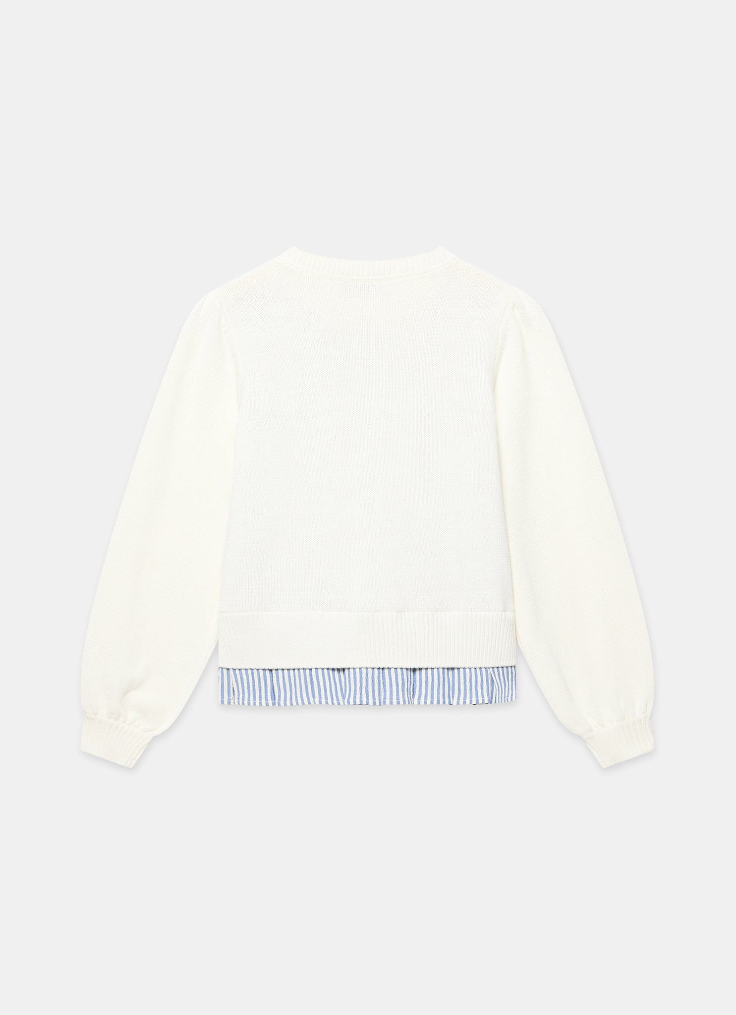 White Cotton Blend Bow Detail Jumper
