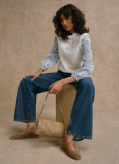 Neutral Cotton Blend Striped Layered  Jumper
